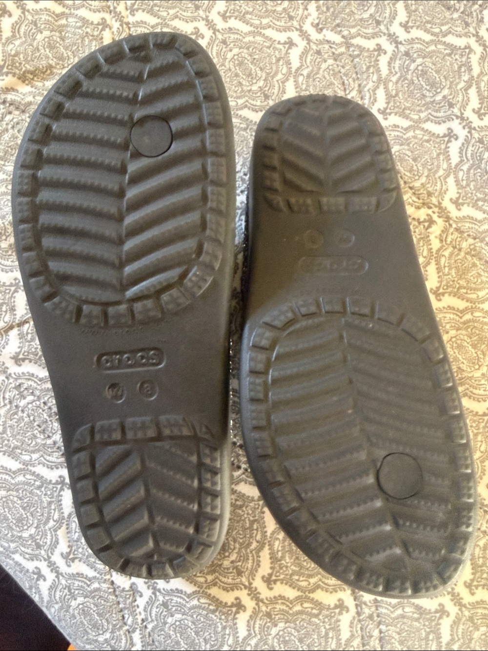 CROCS Black Glitter Strap Women’s Flip Sandals size 8 - Picture 4 of 4